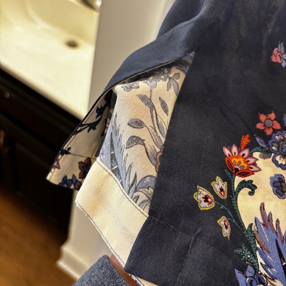 Anthropologie Maeve 100% Silk Paisley Dress Barcelona with Wide Sleeves size 8 - Picture 5 of 9